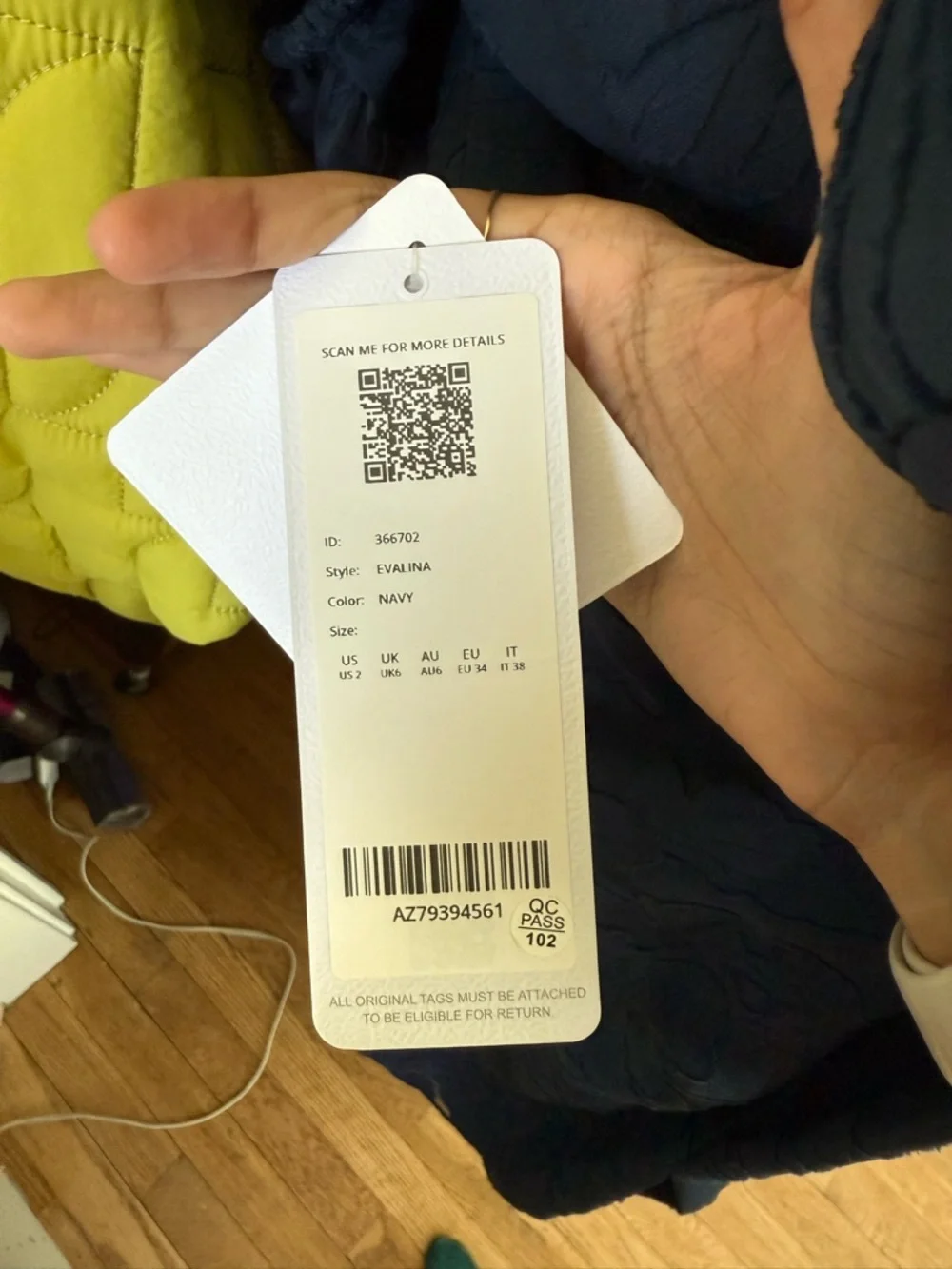 NWT Navy Puff-Sleeve Midi Dress - Picture 4 of 4